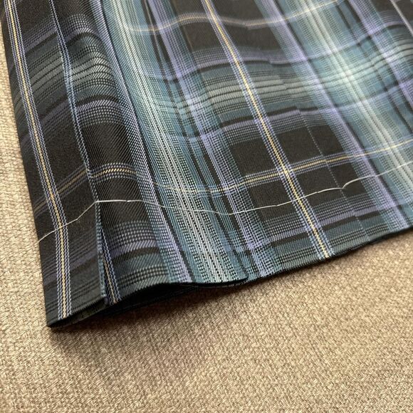 Japanese Kyouto plaid pleated anime school girl skirt blue teal purple and black - Picture 7 of 7